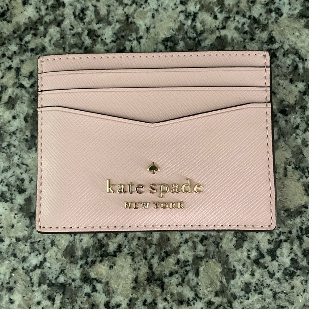 NWT Kate Spade ♠️ Pink Staci Saffiano Leather Slim Cardholder
